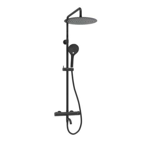 The shower system wasserkraft a288.160.078.bm Thermo, tropical shower, thermostat, black