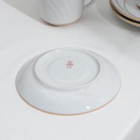 Bomond Tea Porcelain Service, 14 objects: kettle 1 liter, 6 cups 220 ml, 6 saucer d = 14 sm, sugar tower 400 ml-2