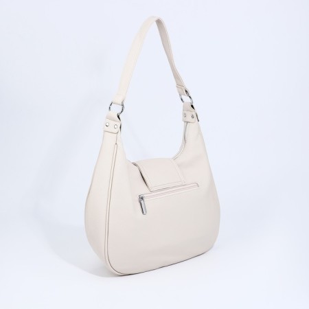 Lurch bag with lightning, external pocket, long belt, beige color-2