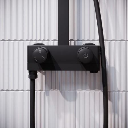 Shower system IDDIS Slide Sliblbti06, Push Control, Tropical Shower, Black-3