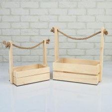 A set of wooden pots 2 in 1 (25 × 15 × 30; 21 × 12 × 23 cm) 