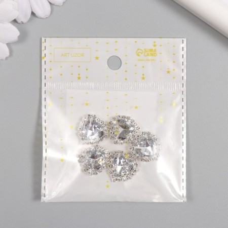 Decor for creativity Metal "Medalon Heart in Rhilizers" Transparent 1.8x1.7 cm-3