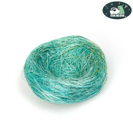 Nest, painted straw, 7 cm, mix of flowers-2