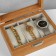 Catch stand, bracelets, wood, 3 places 16.5 × 11.8 × 7.5 cm, color gray color