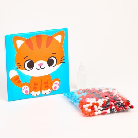 Painting pompons "Red cat", 20 x 20 cm-1