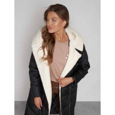 Coat insulated winter female, size 48, black color-18