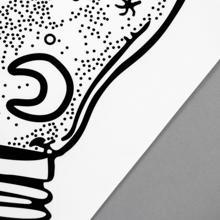 Stick plastic interior black "light bulb and space" 37x58 cm-2