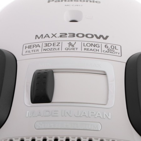 Пылесос PANASONIC MC-CJ917W, мешок, 2300 Вт, 6 л, 60 дБ, шнур 7 м, белый-2