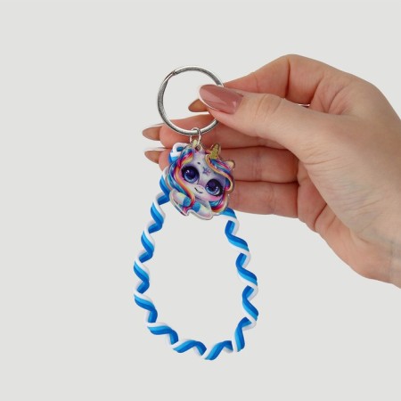 Key keychain children's cord "Asterisk" 15 x 6 cm-3