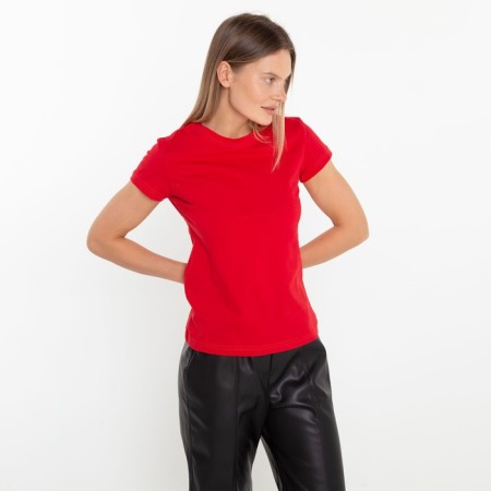 T -shirt female color red, size 48-2