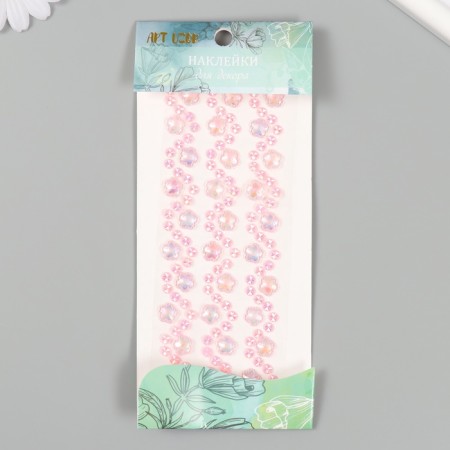 Stick plastic rhinestones "Wave with flowers" MIX 19x8 cm-4
