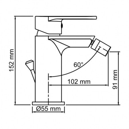 Fixer for the bidet Wasserkraft Mindel 8506, single -leaf, 35 mm cartridge, brass, white-5