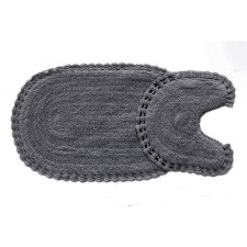 A set of bathroom mats Sofi de Marko Olivia, size 60x100 cm, 50x50 cm, dark purple color