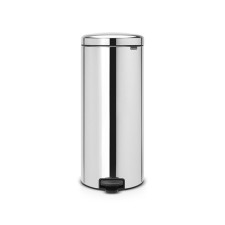 Мусорное ведро Brabantia NewIcon, металлическое внутреннее ведро, с педалью, цвет стальной полированный, 30 л
