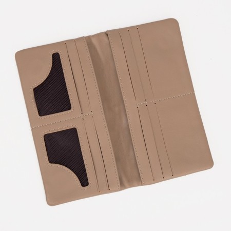 Women's wallet on magnets, beige color-2