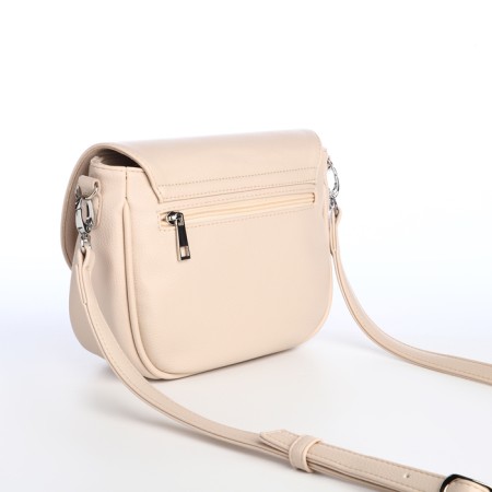 Female bag on a valve, beige color-1