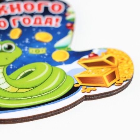 New Year's Christmas Toy "Cash New Year!" Snake, chest, 8 x 9 cm-1