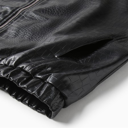Bombber (jacket) Women's minku: Eco leather Black color, river 44-10