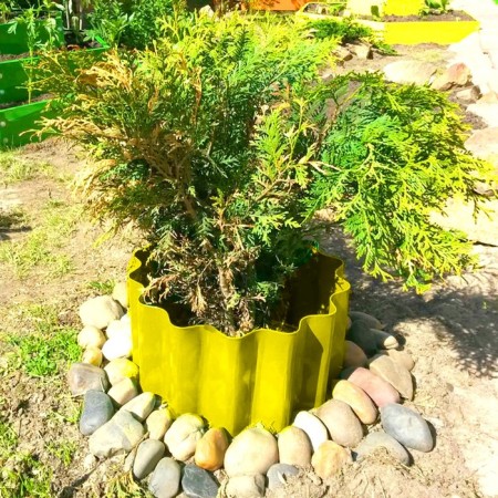 Fencing for the flowerbed, 110 × 24 cm, yellow, "wave", Greengo-1
