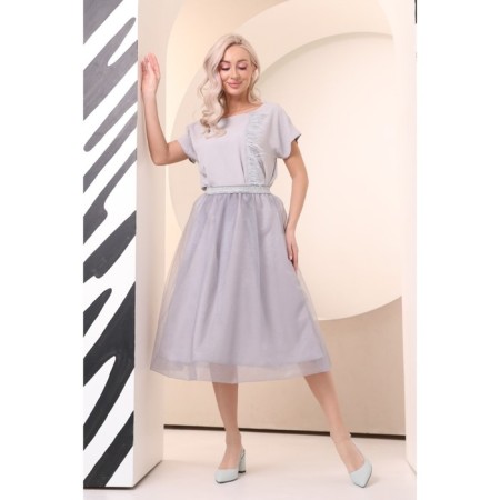 Women's skirt, size 52, gray color-5