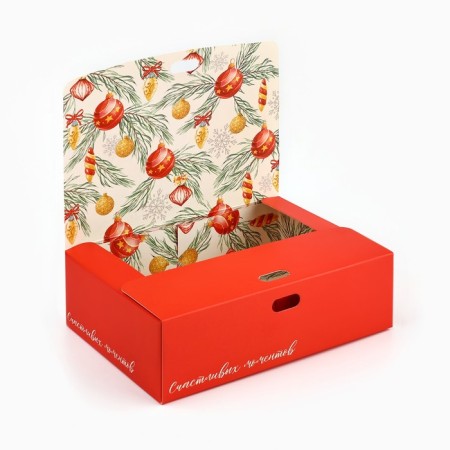 Fold -sided double -sided box “Cozy New Year”, 16.5 x 12.5 x 5 cm, New Year-3