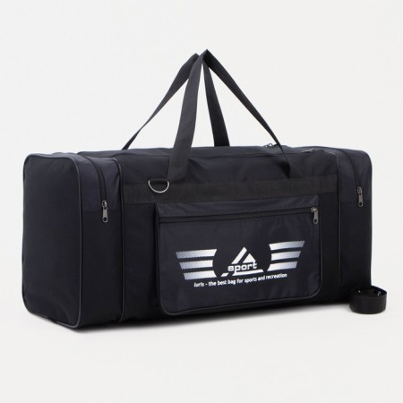 Road bag on lightning, 3 external pockets, a long belt, black color