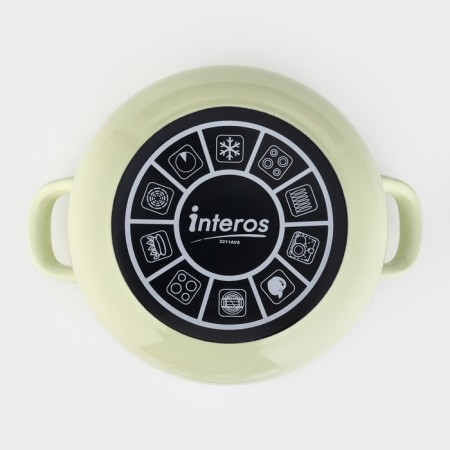 Lime pan, 5.1 l, glass cover, induction, color light green-3