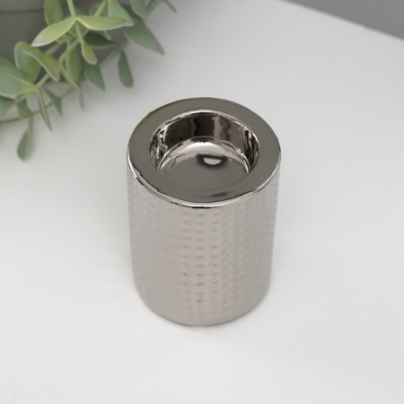 Ceramics candlestick per 1 candle "drops of water" d = 4 cm silver 6.5x6.5x8 cm-2