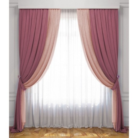 Set of curtains "Latur", size 170 x 270 cm, pink / light - pink