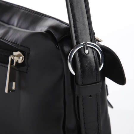 Female bag with pockets of leatherette, black-6