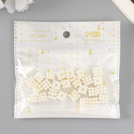 Beads for creativity plastic "lamb pearl cube" set of 25 pcs 1x1x1 cm-3