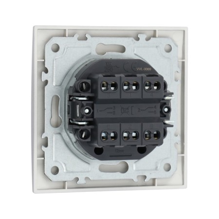 Sining Tot Elegant switch, 10 a, 2 cl., Hidden, silver-3