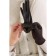 Gloves are female, dimensionless, without insulation, brown color