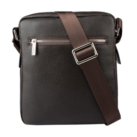 Male bag, lightning department, 1 external pocket, adjustable belt, brown color
