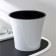 Kashpo for flowers with an insert "Arte", 5 l, white-black color