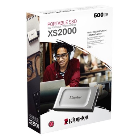 SSD Kingston USB 3.2 500GB SXS2000/500G XS2000 1.8 "Gray-3