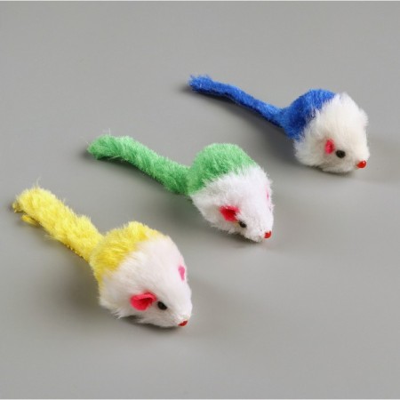 Toy for cats "Small mouse" two -tone, 5 cm, packing 60 pcs, mix of flowers-4