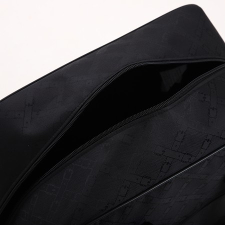 Road bag on wheels, lightning department, 3 outer pockets, long belt, black color-3