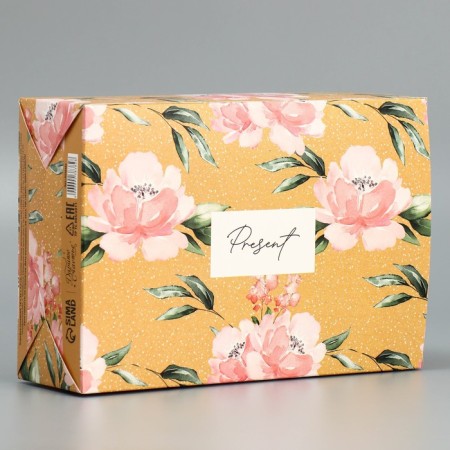 Gift folding box, packaging, "flowers", 16 x 23 x 7.5 cm