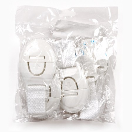 A set of locks for doors and boxes, fabric, 20.5 cm, 6 pcs., White color, crumb I-7