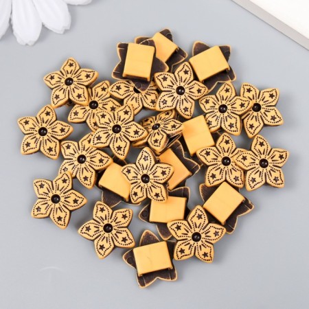 Beads for creativity plastic "Ethno. Star Flower" set of 20 g 1.9x1.9x0.7 cm-2