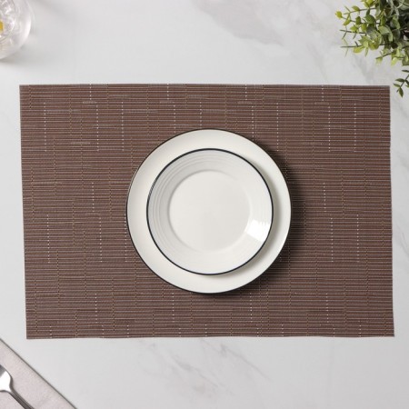 Set of serving napkins on the table "Cher", 4 pcs, 30 × 45 cm, brown color-5