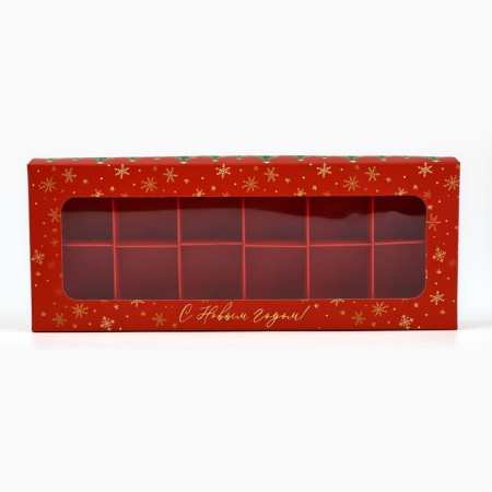 Folding box under 12 sweets "Christmas tree", 3.8 x 10.5 x 26.5 cm, New Year-2