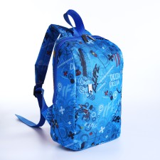 Baby backpack on lightning, 2 outer pockets, blue color