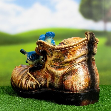 Figure Kashpo "boots with two birds" 18x14cm-4