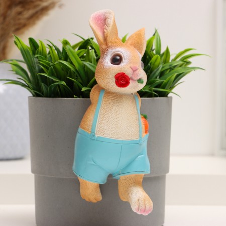 Decor for Kashpo "Bunny with Rose" 17x7x7cm-1