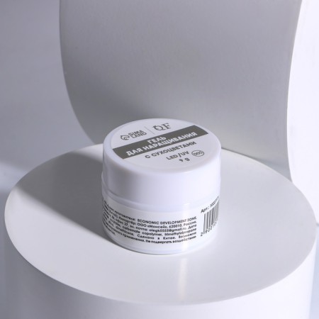 Heling gel, with dried flowers, 3 phase, 9 g, led/uv, transparent/lavender color-6