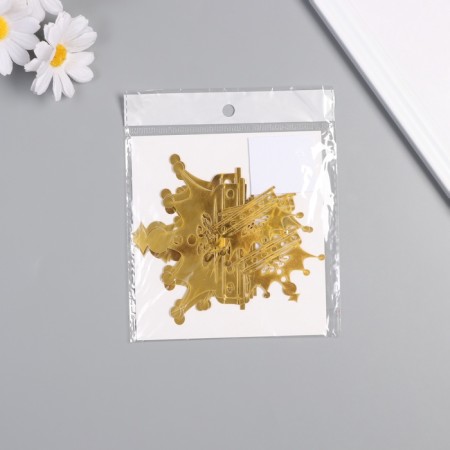 Stick paper, plastic "Crown" gold shine set 12 pcs 3 sizes-2