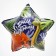 Foil ball 18 "Dino", star, set of 50 pcs.