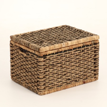 Wicker basket, 52x42x35 cm, reeds, seaweed